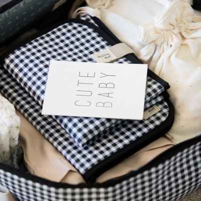 Tapis à langer I Love Vichy Noir