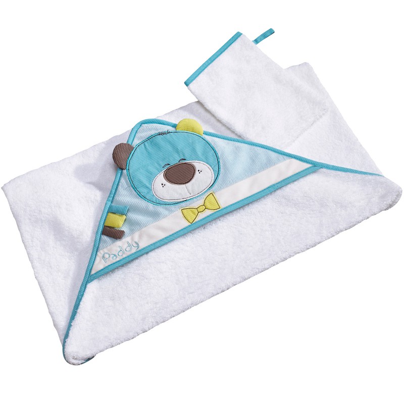Cape de bain et gant Paddy (75 x 75 cm) Sauthon