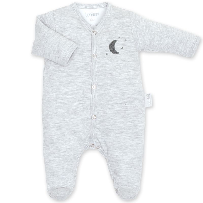 Pyjama léger jersey Bmini gris à points plum (0-1 mois : 50 cm) Bemini