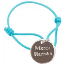 Bracelet cordon Merci Maman (argent 925°)  par Petits trésors