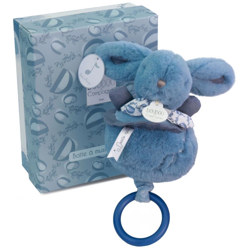 Peluche musicale Lapin Doudou bleu (20 cm) Doudou et Compagnie Packaging 3