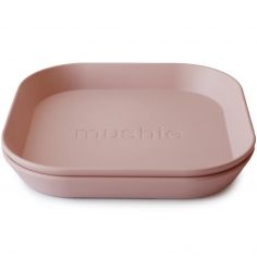 Lot de 2 assiettes carrées Blush - Mushie