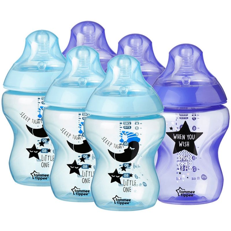 Lot de 6 biberons Closer to nature bleus Catch me Quick (260 ml) Tommee Tippee