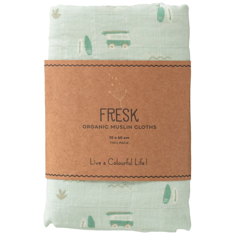Lot de 2 langes Surf boy (70 x 60 cm) Fresk Packaging 2