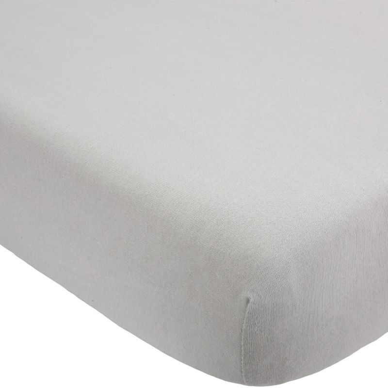 Drap housse en coton Gris (70 x 140 cm) Trois Kilos Sept Produit 1 grande taille