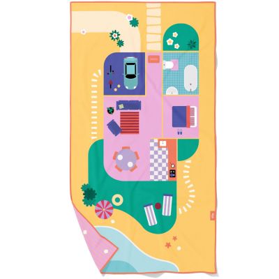 Serviette de plage 2 en 1 Maison de poupées (180 x 100 cm)