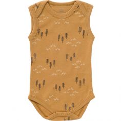 Body sans manches en coton bio Woods spruce yellow (6-12 mois : 67 à 74 cm) - Fresk