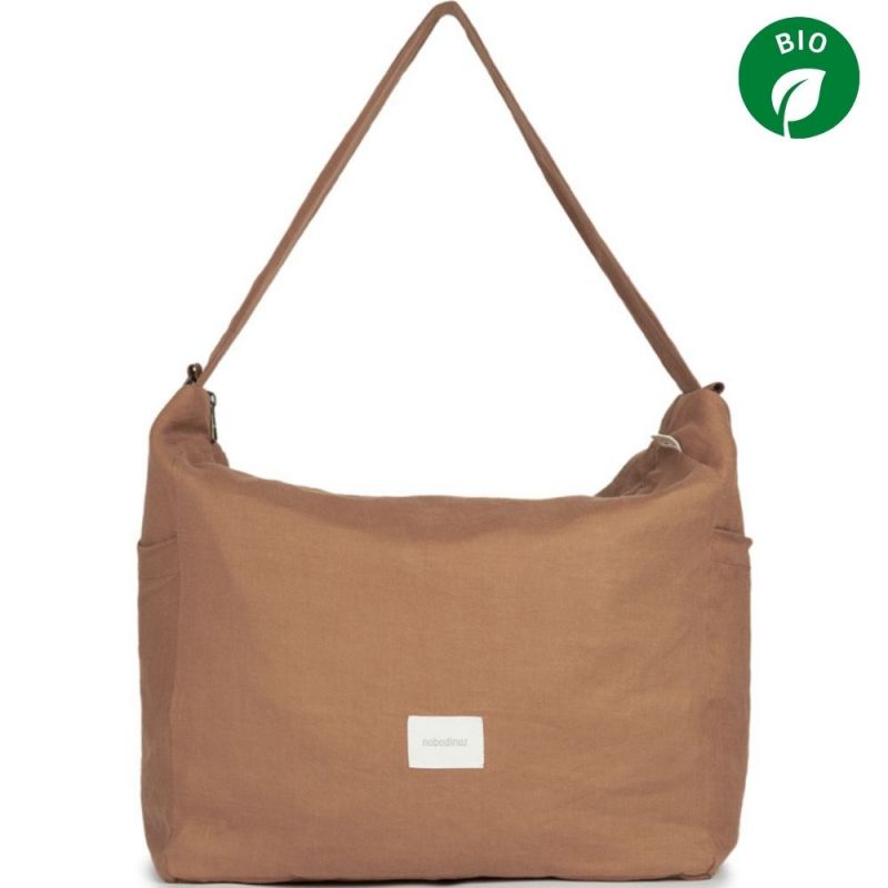Sac à poussette Lin français noisette Nobodinoz