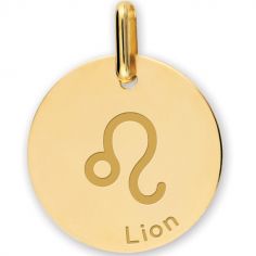 Médaille zodiaque Lion personnalisable (or jaune 750°)