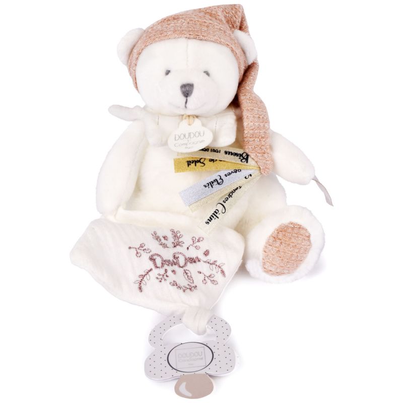 Peluche attache-sucette Ours Pantin Rose (20 cm) Doudou et Compagnie Produit 1