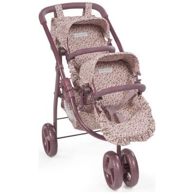 Poussette double pour poupées Cherry Fleurs Pasito a pasito
