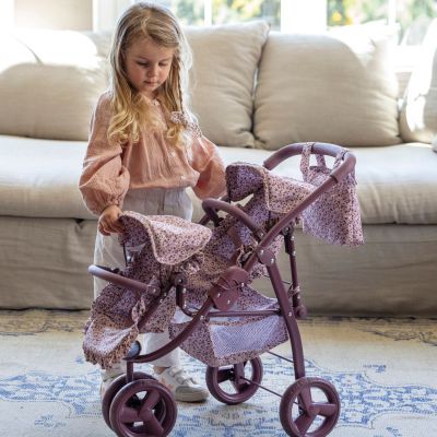 Poussette double pour poupées Cherry Fleurs