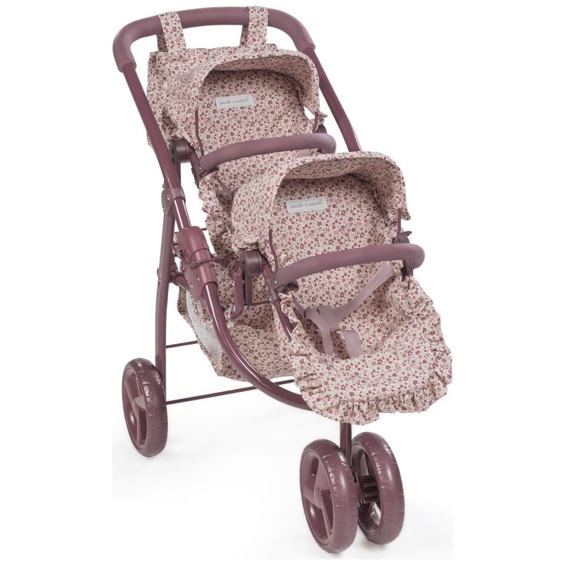 Poussette double pour poupées Cherry Fleurs Pasito a pasito Produit 1