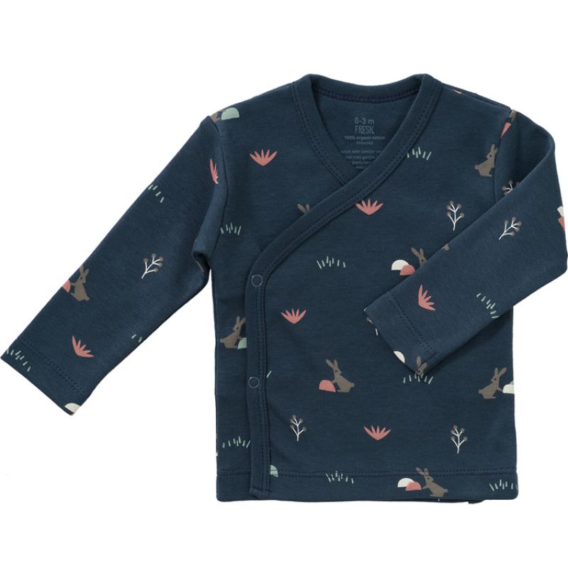 Cardigan croisé en coton bio Rabbit mood indigo (naissance : 50 cm) Fresk Produit 1