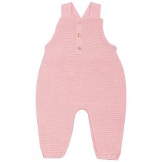 Salopette en maille Rose poudre (1-3 mois) - Trois Kilos Sept