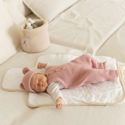 Salopette en maille Rose poudre (1-3 mois)