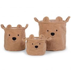 Lot de 3 paniers Teddy beige - Childhome