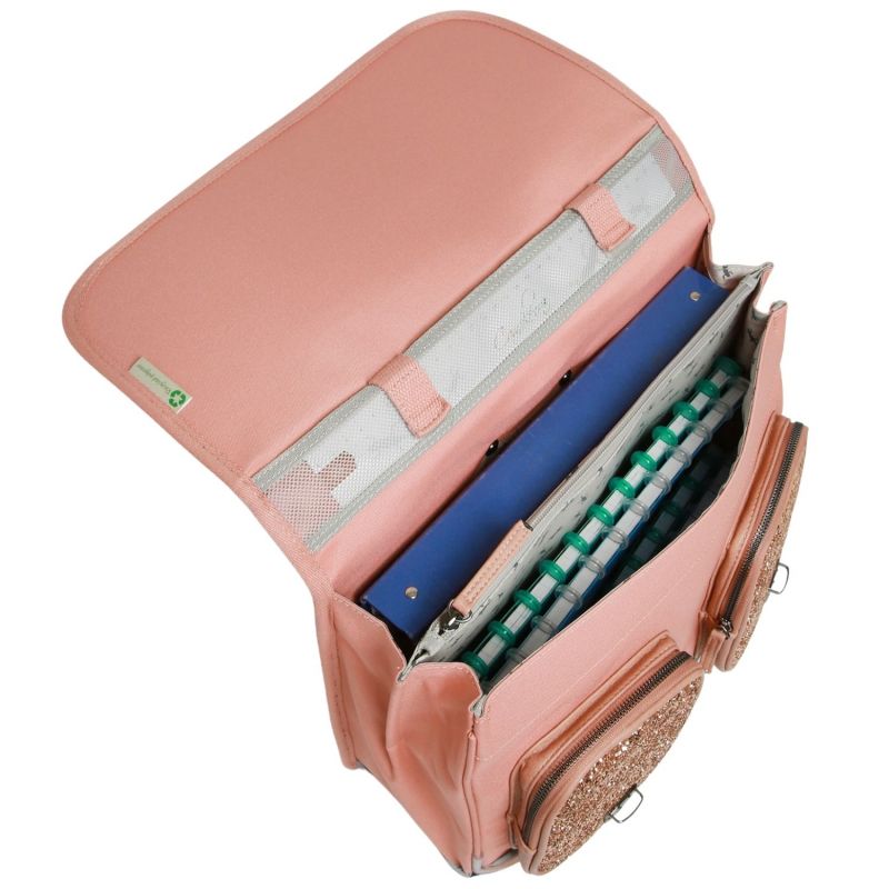 Cartable à roulettes Glossy Pink (38 cm) Caméléon Produit ouvert 5