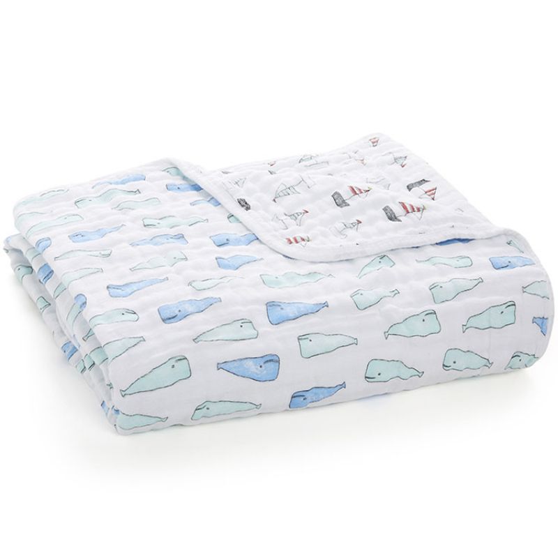 Couverture de rêve Dream Blanket Whales + boats (120 x 120 cm) aden + anais