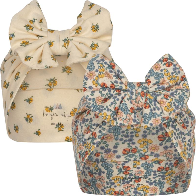 Lot de 2 turbans Peonia Limone et Bibi Fleur Konges Slojd