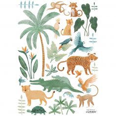 Planche de stickers A3 Animaux de la jungle - Lilipinso