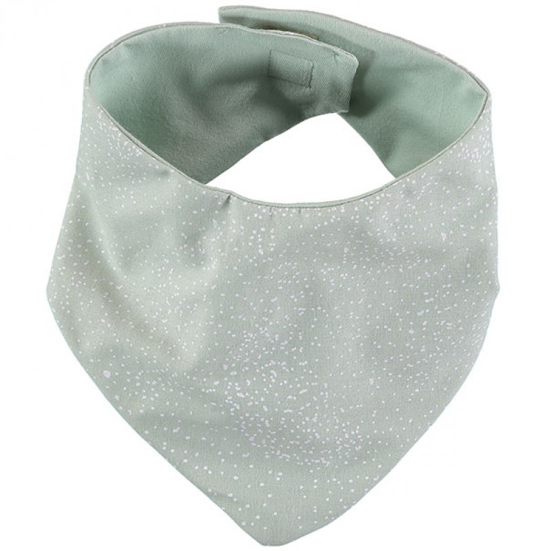Bavoir bandana Lucky coton bio White bubble Aqua Nobodinoz