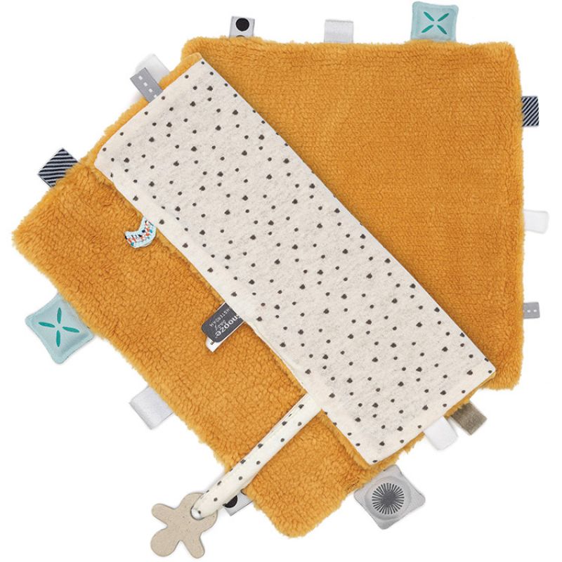 Doudou attache sucette Sweet Dreaming Bumblebee Orange (25 x 25 cm) Snoozebaby