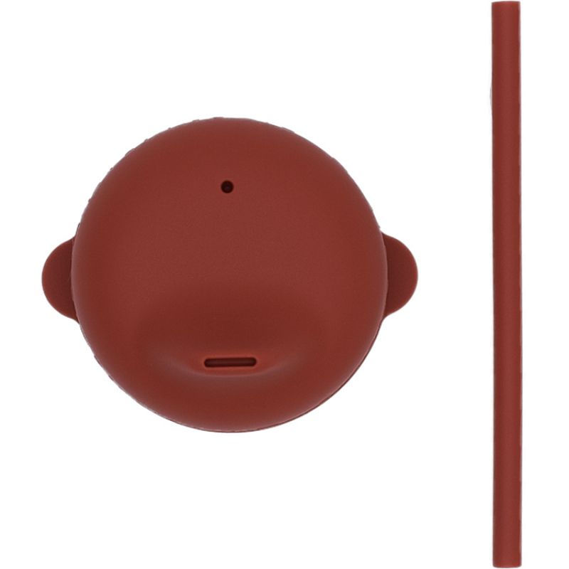 Bec anti-fuite + mini paille pour gobelet en silicone rouille We Might Be Tiny