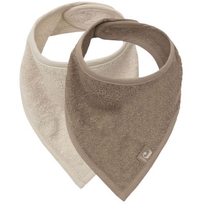 Lot de 2 bavoirs bandana Sand-Milky Coffee Jollein