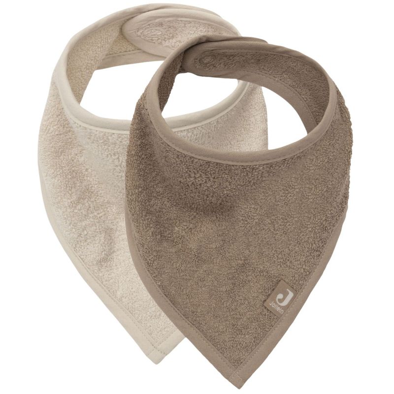Lot de 2 bavoirs bandana Sand-Milky Coffee Jollein Produit 1
