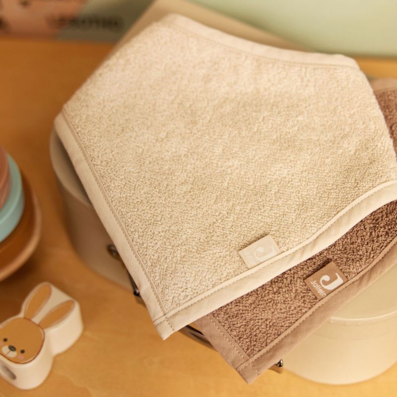 Lot de 2 bavoirs bandana Sand-Milky Coffee Jollein Ambiance 6