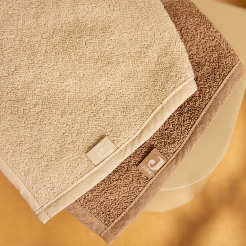 Lot de 2 bavoirs bandana Sand-Milky Coffee Jollein Ambiance 7
