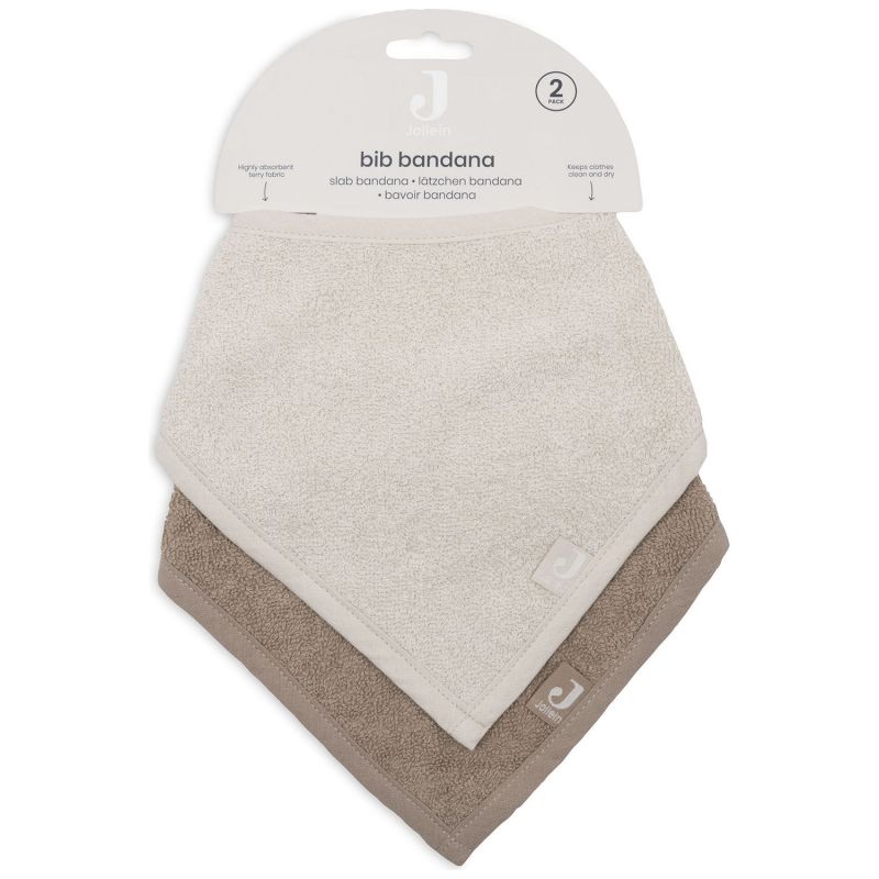 Lot de 2 bavoirs bandana Sand-Milky Coffee Jollein Packaging 8