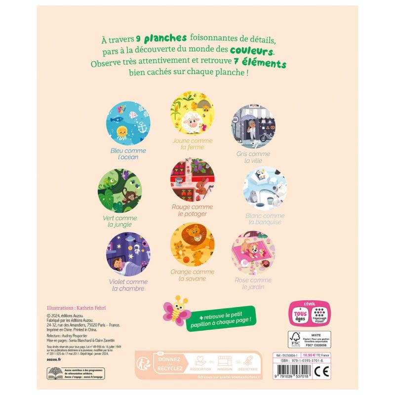 Livre Cherche et trouve des touts-petits Les couleurs Auzou Editions Packaging 4
