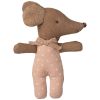 Bébé souris mi-endormie mi-éveillée dans une boîte d'allumettes Rose Maileg Produit 2