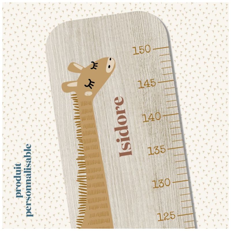 Toise en bois girafes Isidore Caramel personnalisable Charlie et Suzie Ambiance 2