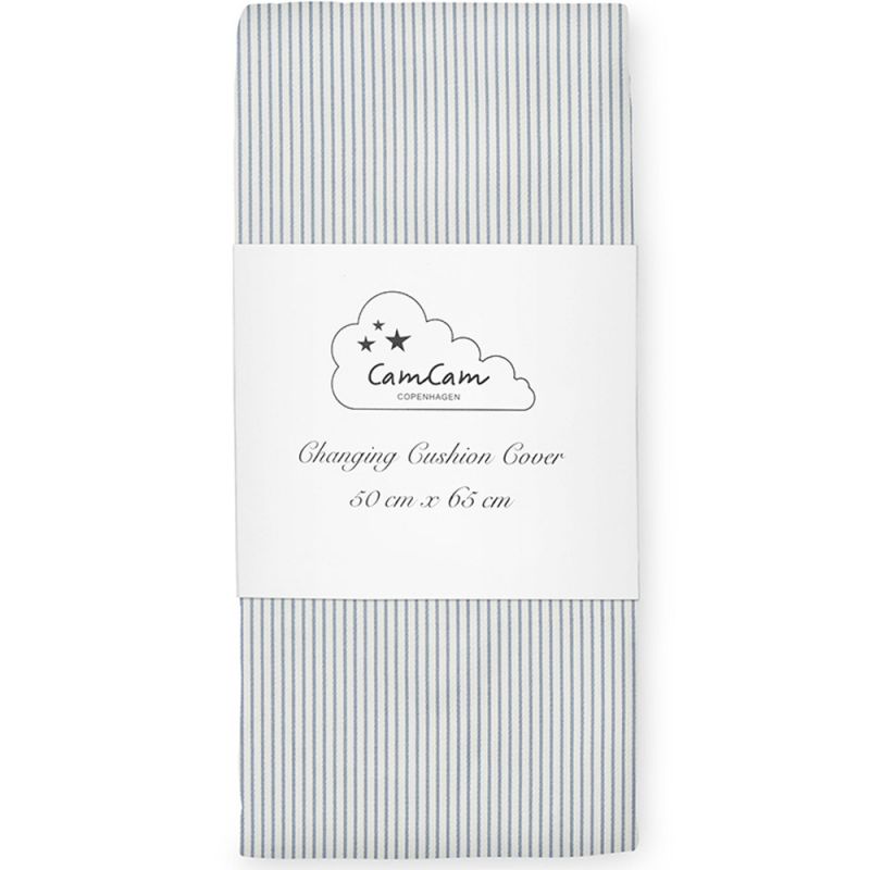 Housse de matelas à langer coton bio Classic Stripes Blue Cam Cam Copenhagen