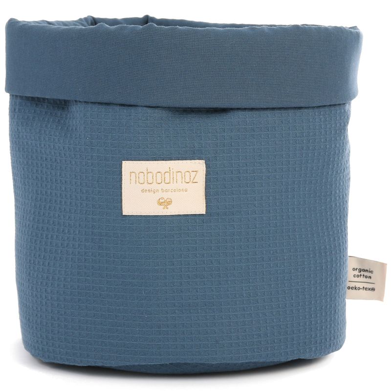 Panier de toilette Panda bleu Nid d'abeille (20 x 24 cm) Nobodinoz