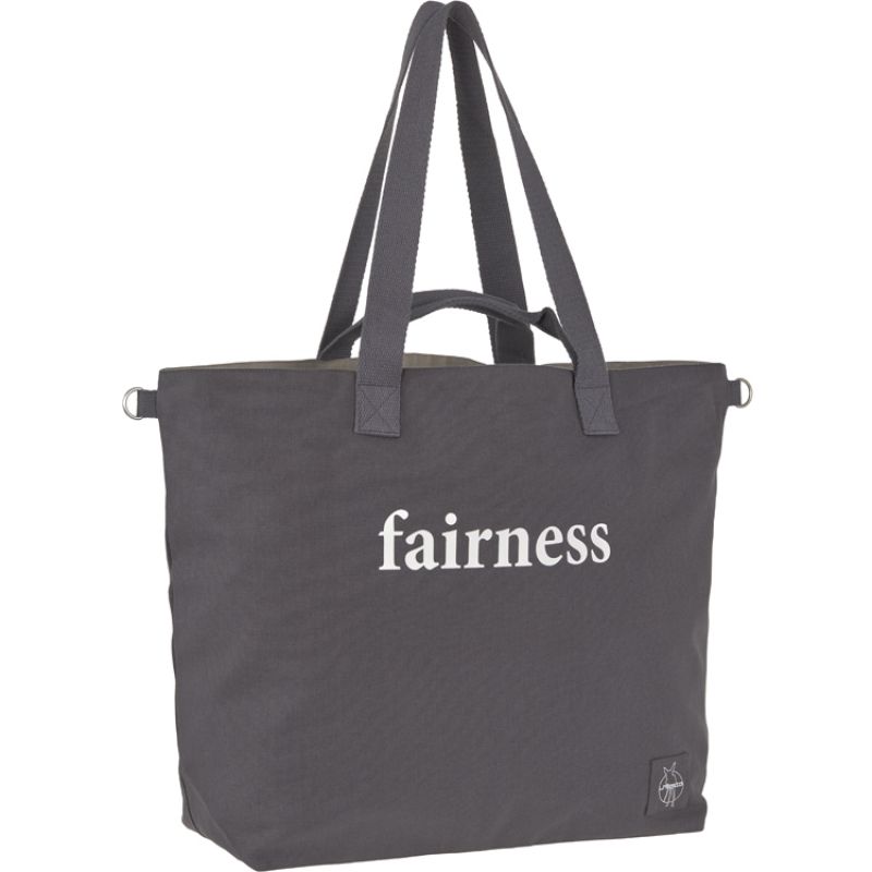 Sac à langer à anses Green Label en coton bio Statement anthracite Lässig