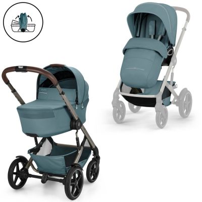 Poussette tout-terrain Talos S 2026 avec nacelle pliable Stormy Blue Cybex