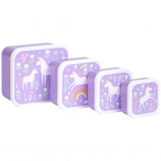 Lot de 4 boîtes à goûter Rêves de licorne - A Little Lovely Company