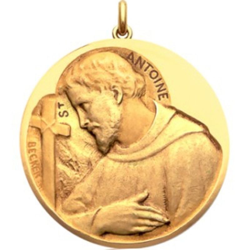 Médaille Saint Antoine (or jaune 750°) Becker