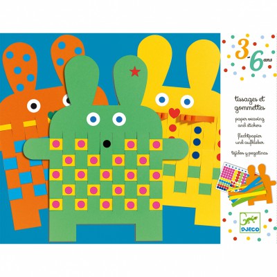 Kit de gommettes et tissage 6 lapins Djeco