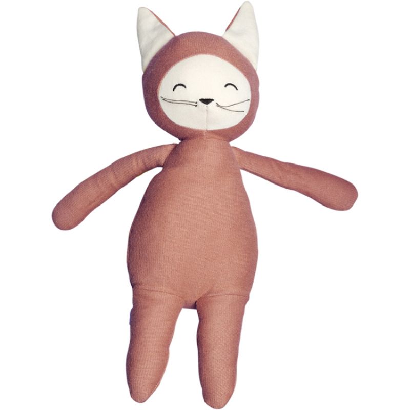 Peluche en coton bio renard argile Buddy (28 cm) Fabelab