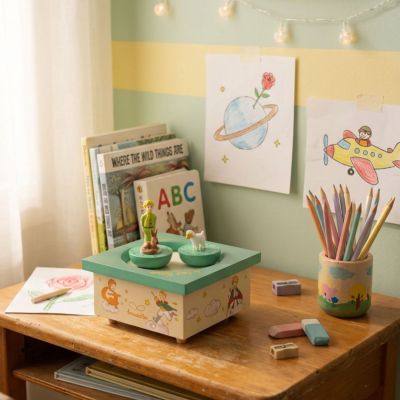Boîte à musique magnétique Le Petit Prince Moutons