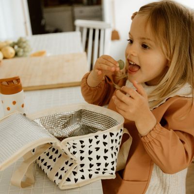 Sac de transport isotherme Cœurs Ecru