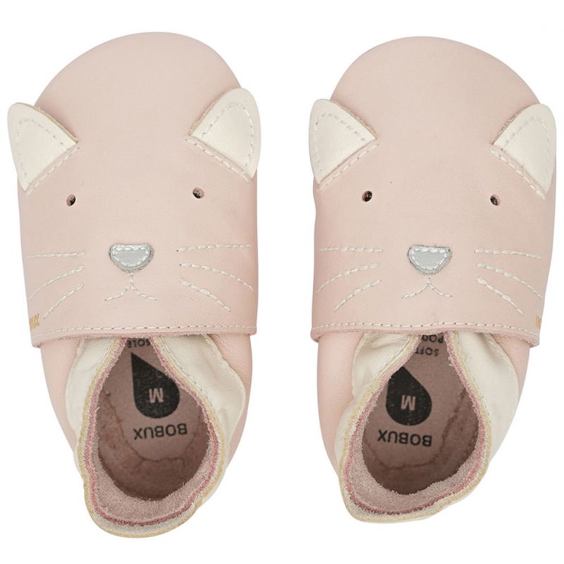 Chaussons bébé en cuir Soft soles Meow Blossom (3-9 mois) Bobux