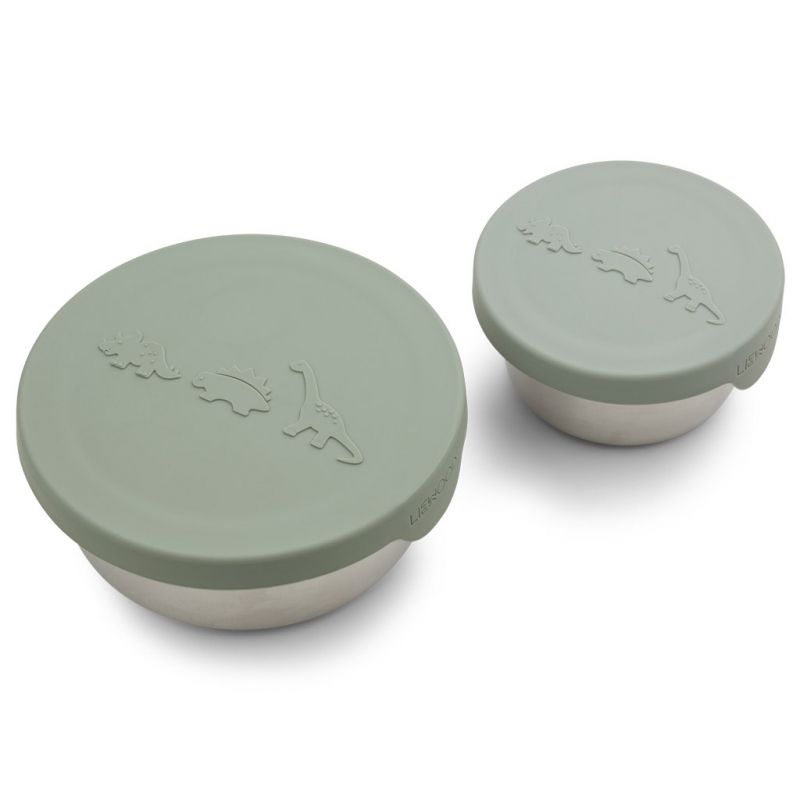 Lot de 2 boîtes à goûter Fiby Dino peppermint mix Liewood