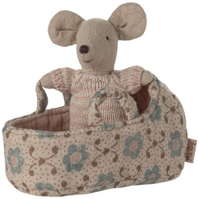 Bébé souris dans la nacelle Rose Maileg