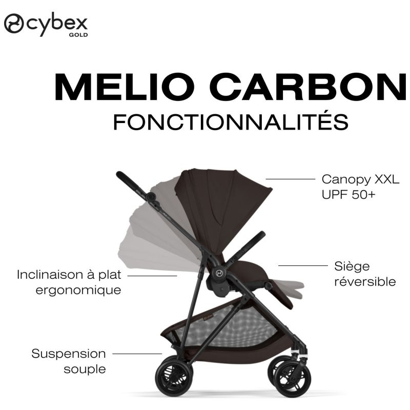 Poussette Citadine Ultra Légère Melio Carbon 2026 Chocolate Brown Cybex Produit 4